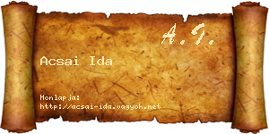 Acsai Ida névjegykártya