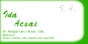 ida acsai business card